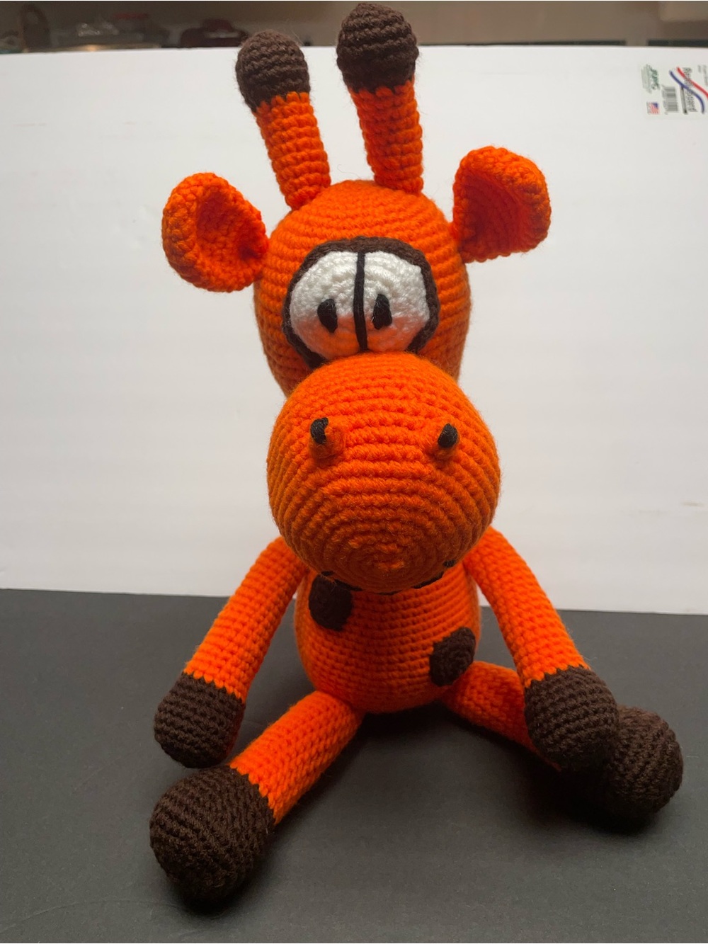 Handmade Orange & Brown Crochet Giraffe Plush Toy